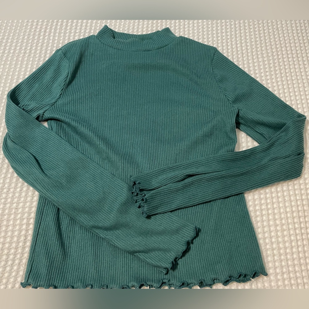 SO Girl’s Teal Ribbed Long Sleeve Top